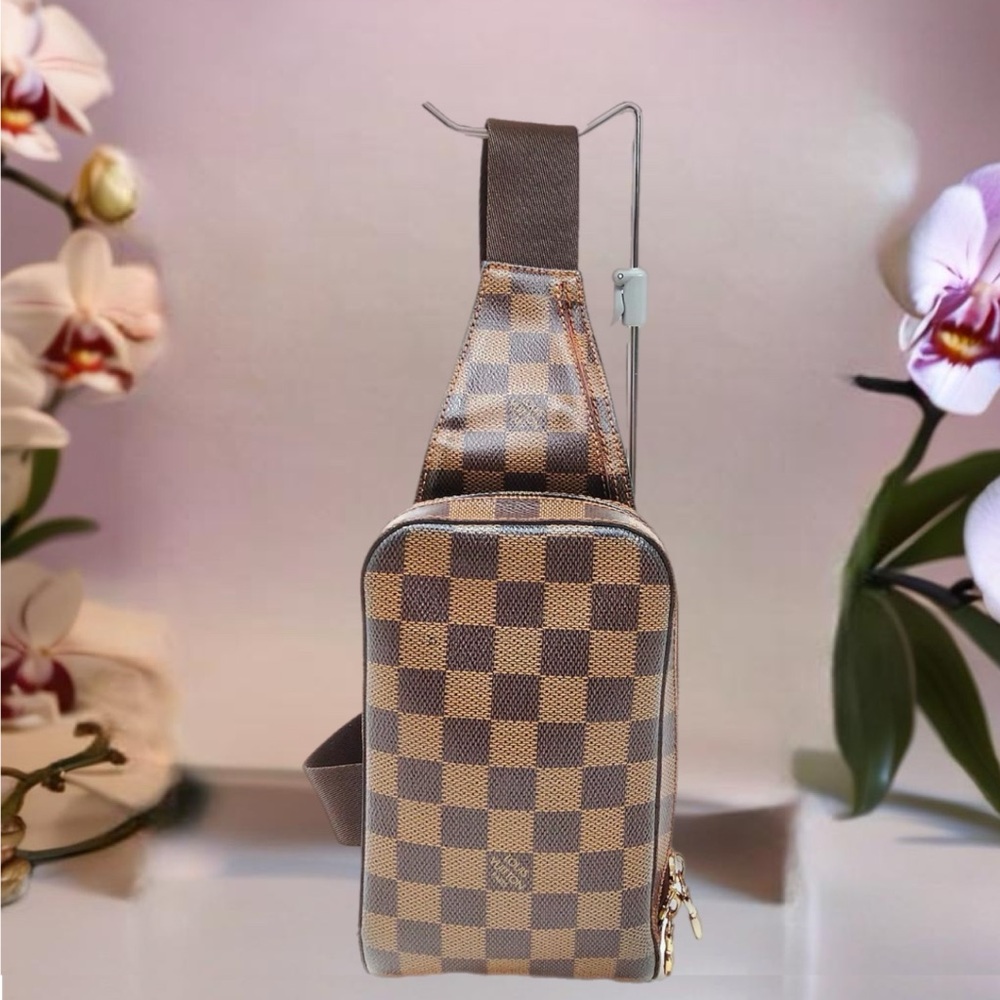 Louis Vuitton LV Shoulder Bag Geronimos Ebene Brown Damier